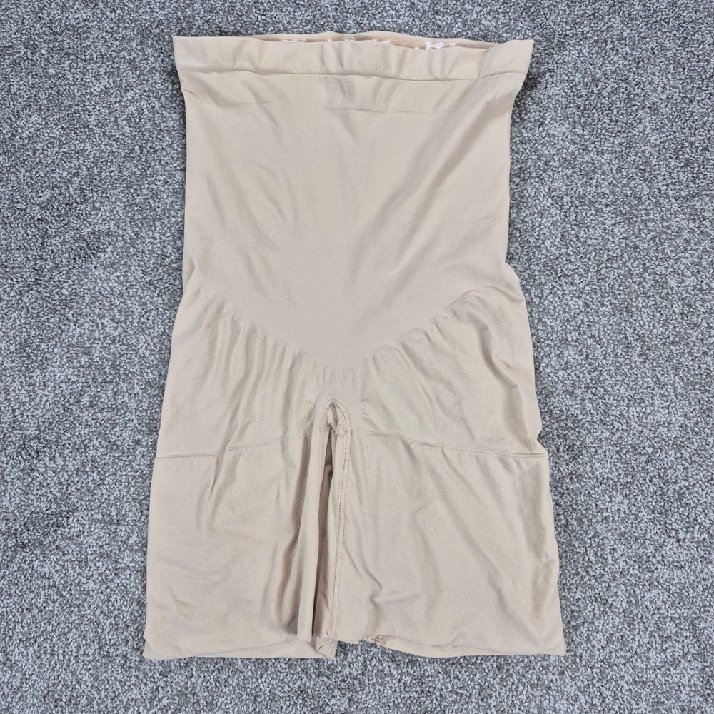 Spanx Shapewear Shorts Womens 3X Nude Beige High Waisted Mid-Thigh Shaper
